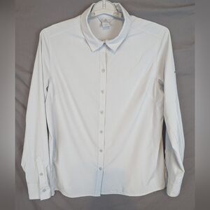 Ascend Hiking Ng Button Down Shirt Large In Light Gray Excellent Condition